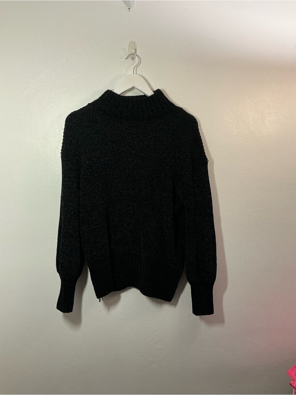 Cynthia Rowley Black Mock Neck Knit Sweater Size Medium